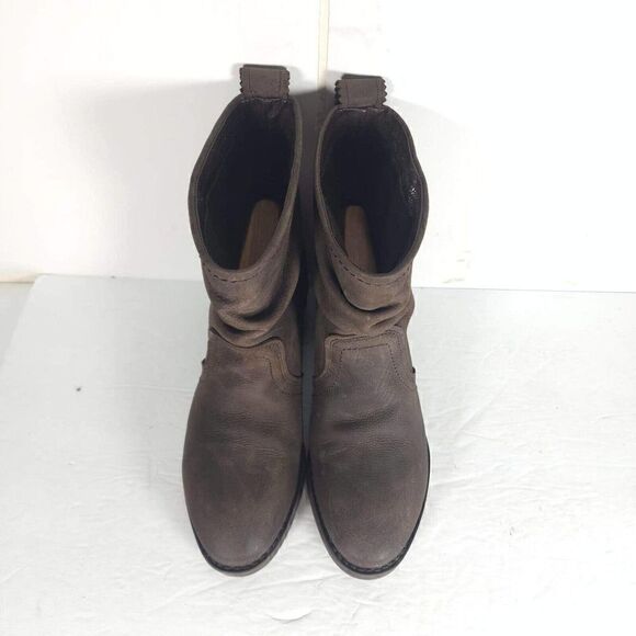 BULL BOXER Women's Sally US 7M Brown Leather Pull on Slouch Ankle Boots Booties - Picture 3 of 14